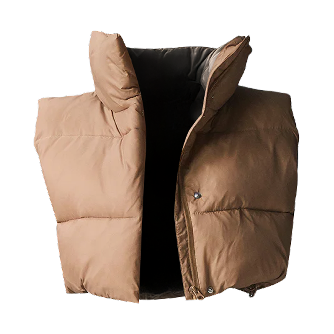 (W) 알로 요가 크롭 골드 러쉬 푸퍼 베스트 토스티드 아몬드((W) Alo Yoga Cropped Gold Rush Puffer Vest Toasted Almond)