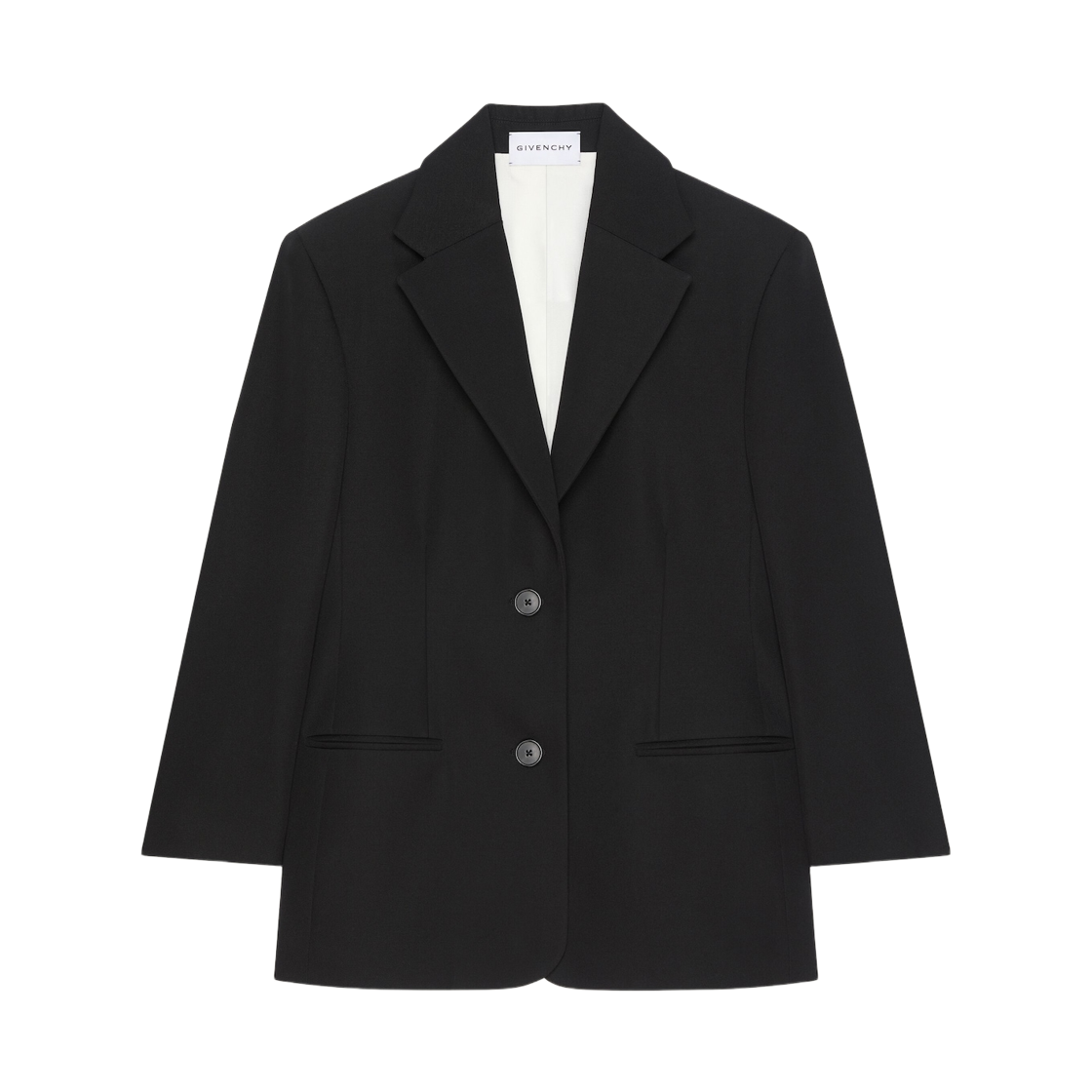 (W) 지방시 울 싱글 브레스티드 자켓 블랙((W) Givenchy Wool Single Breasted Jacket Black)