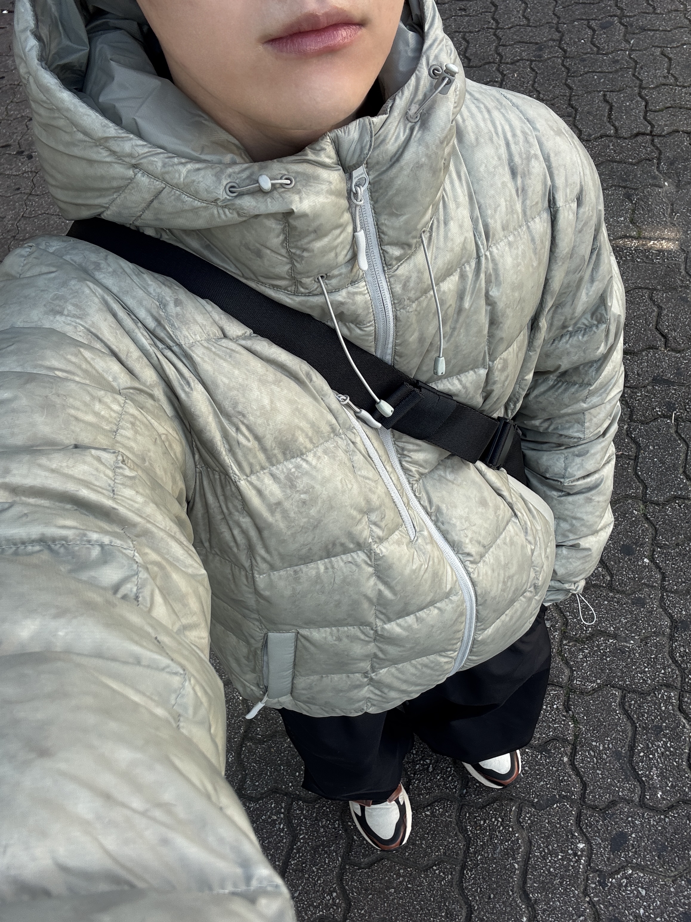 Asics Gel-Terrain Vanilla Black, Adidas Parachute Pants Black - KR Sizing 착용 스타일