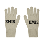 Emis Logo Finger Gloves Oatmeal Melange