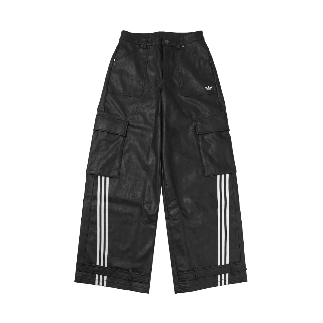 JX9226 (W) Adidas Adilenium Season 3 Vintage Faux Leather Pants Black - KR Sizing