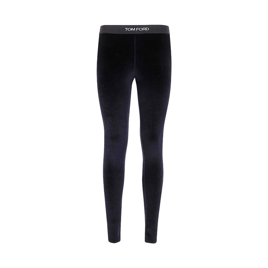 PAJ121-JEX065-HB593 (W) Tom Ford Logo Velvet Leggings Blue