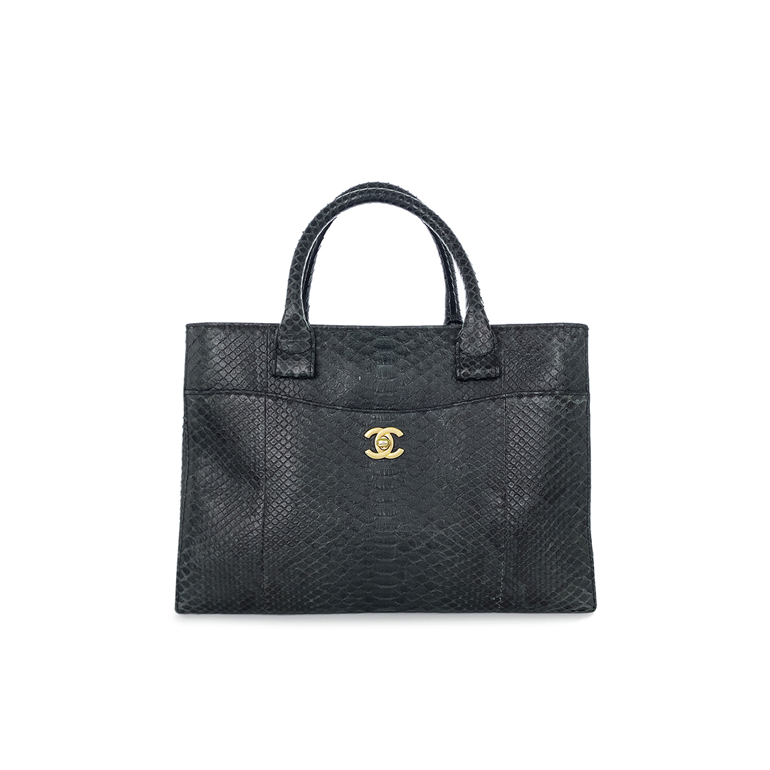 ITUM6C2AOW6W Chanel Surf Bag Dark Green with Gold Hardware Python