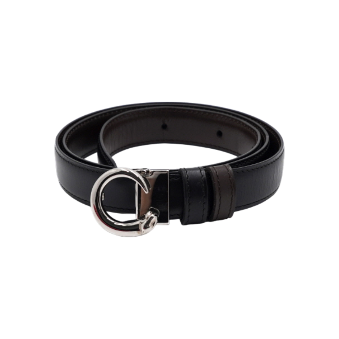 ITPA9AA3UDNE Cartier L5000186 Silver Buckle Reversible Women's Belt