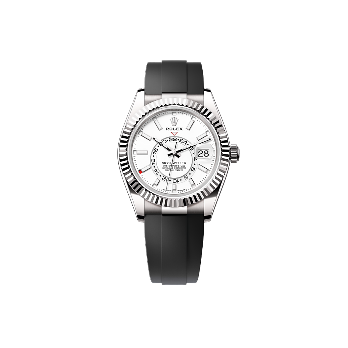 ITGWWU46DNSM Rolex Sky-Dweller 42mm White Dial Oysterflex No. 6906