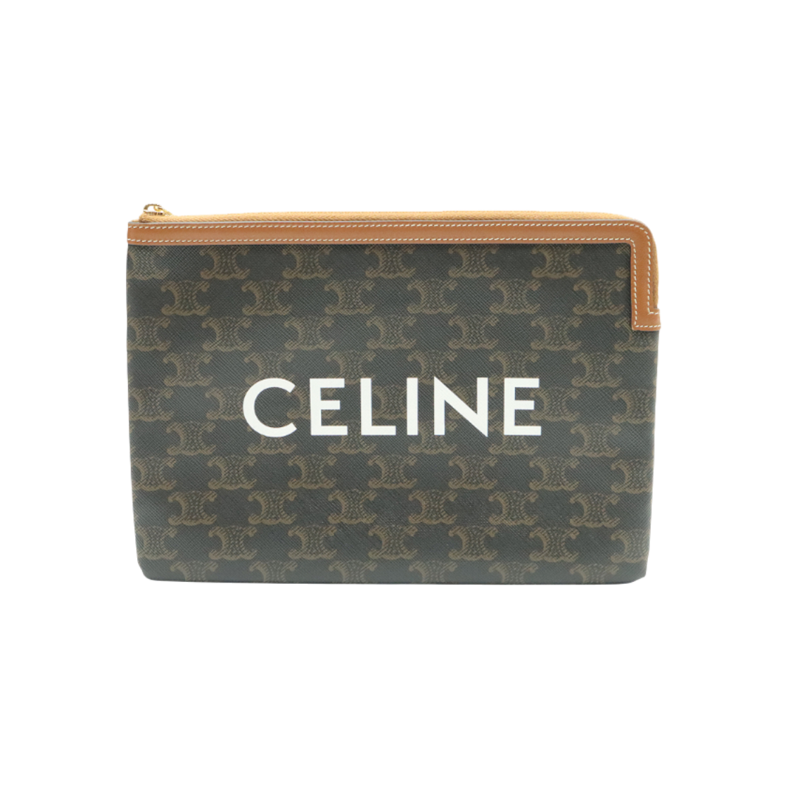 ITTCB9R54GUH Celine Triope Small Canvas Tan Lambskin Pouch