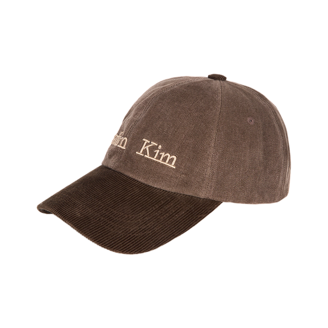 MK259OHT031MBR Matin Kim Matin Classic Logo Corduroy Brim Ball Cap Brown