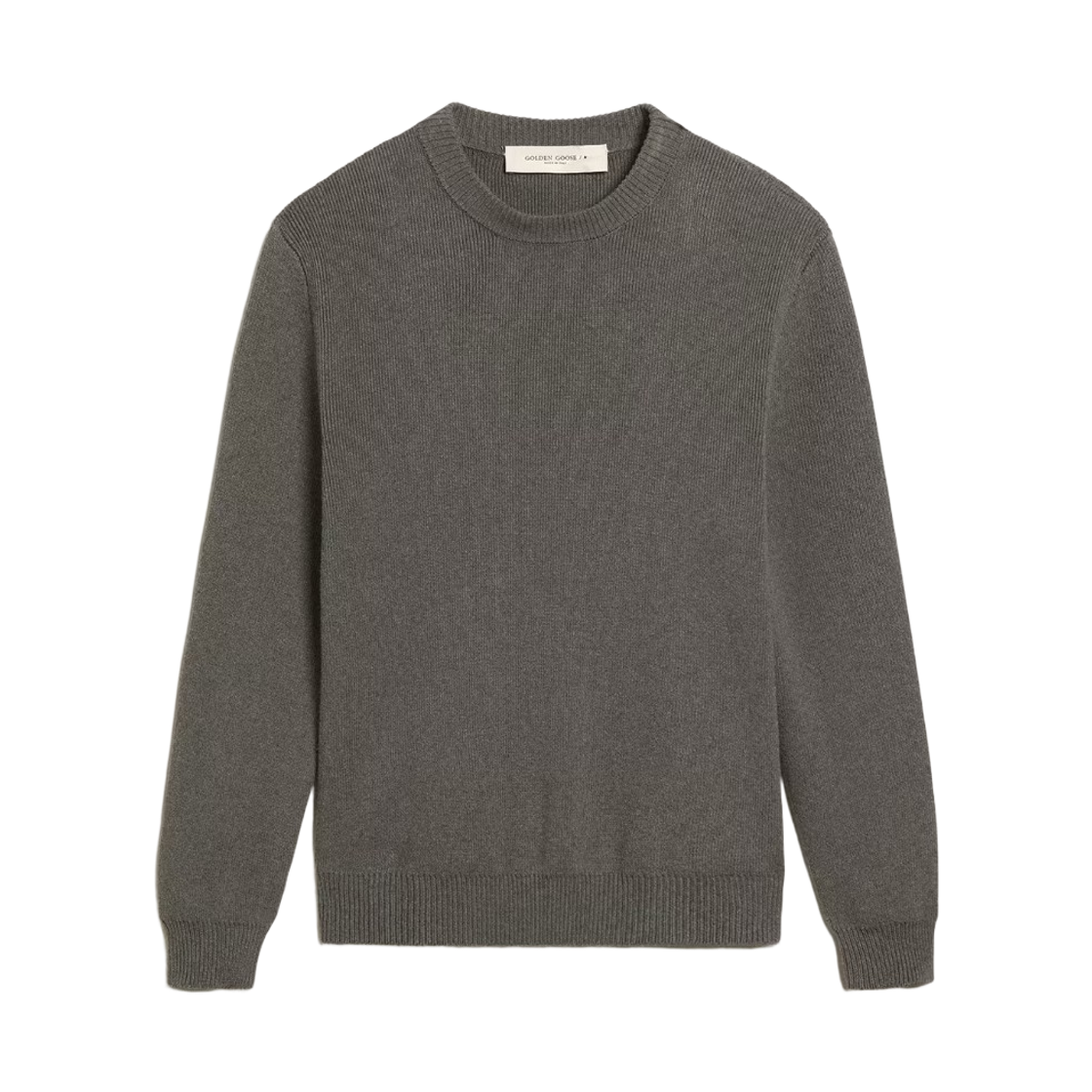 골든구스 로고 코튼 라운드넥 스웨터 다크 그레이 멜란지(Golden Goose Logo Cotton Round Neck Sweater Dark Grey Melange) - 2