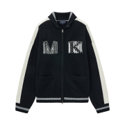 Matin Kim Initial Knit Zip Up Black