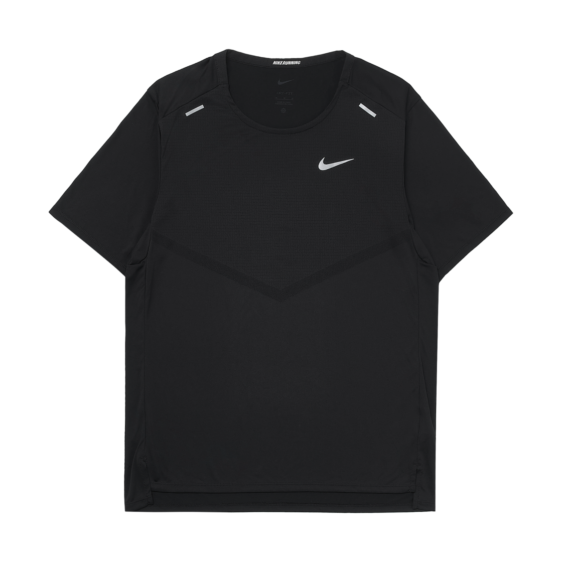 나이키 드라이핏 라이즈 365 숏슬리브 러닝 탑 블랙 - 아시아(Nike Dri-Fit Rise 365 Short Sleeve Running Top Black - Asia)