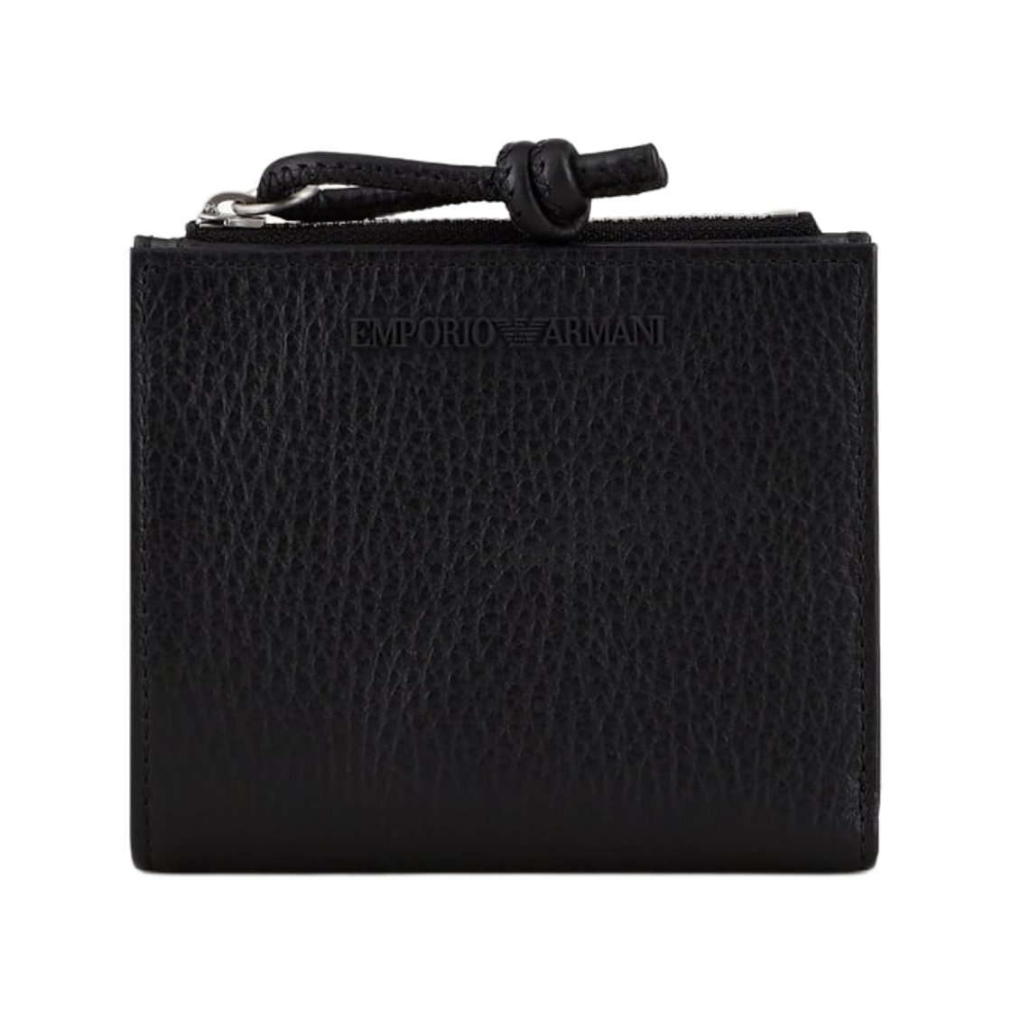 Y4R262Y068E80001 Emporio Armani Zipped Tumbled Leather Card Holder Black