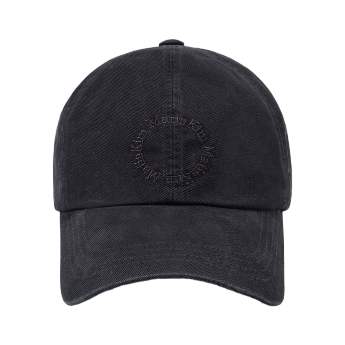 MK2577HT027MBB Matin Kim Washed Circle Logo Ball Cap Black