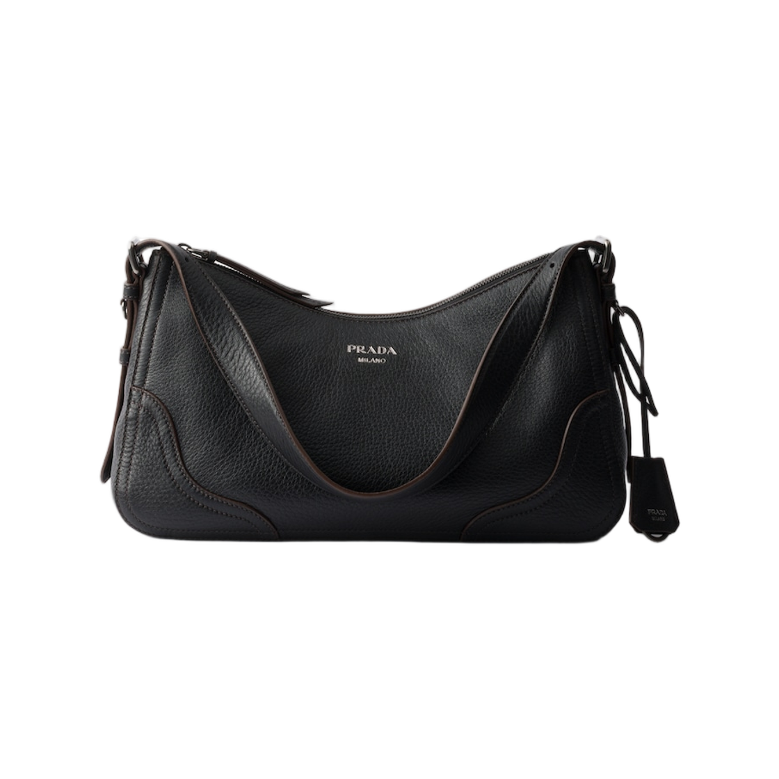 프라다 에이미 라지 레더 숄더백 블랙(Prada Aimee Large Leather Shoulder Bag Black) - 1