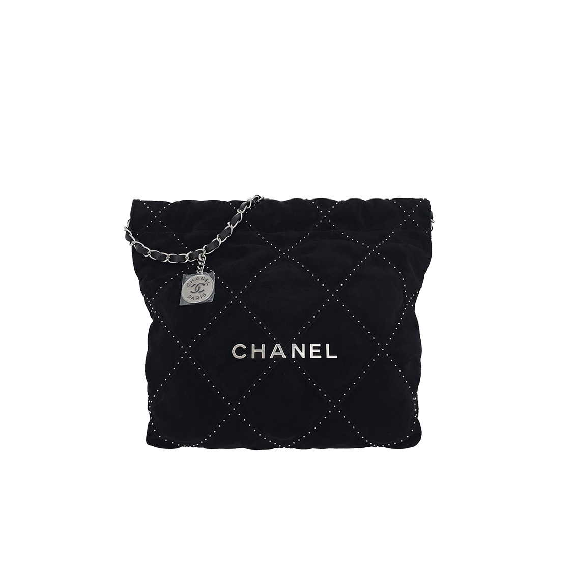 ITC56FV2IRTA Chanel 22 Small Black Vintage Suede/Calfskin Bag (5ET1765)