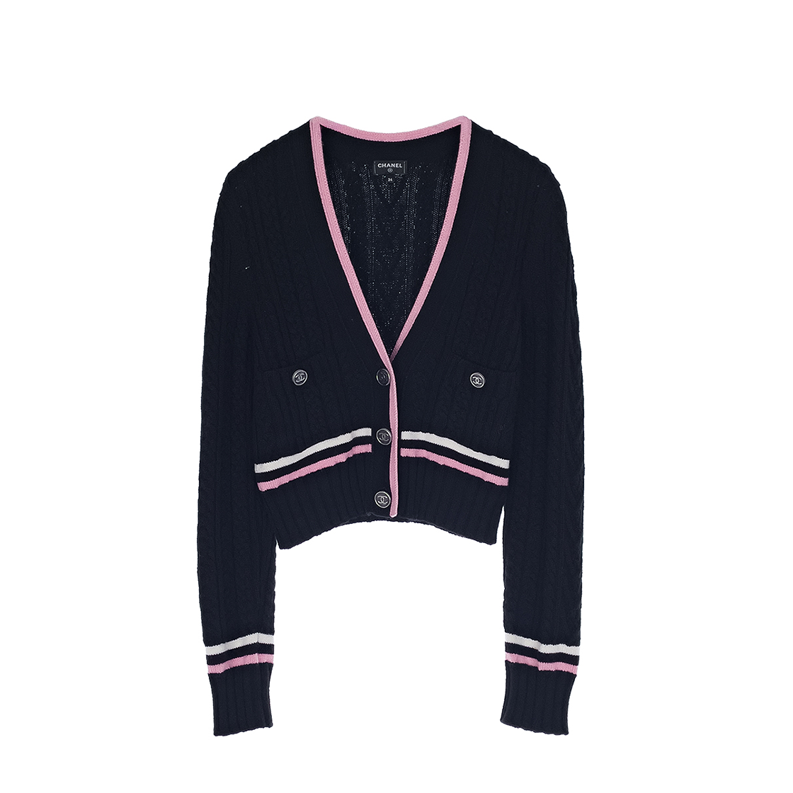 ITVWOKQCDRRW Chanel 23P Season Cardigan - Black/Pink/White 36