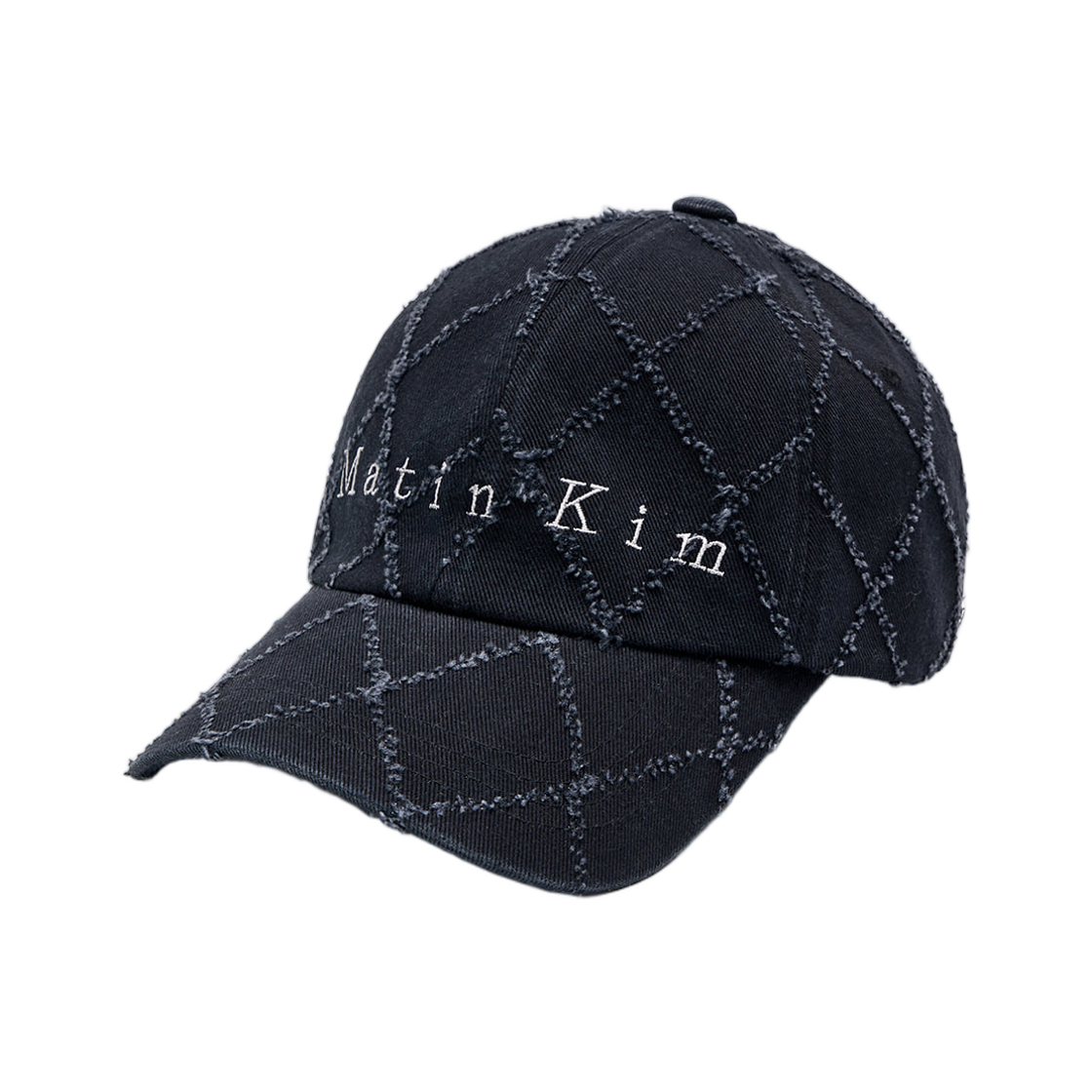 MK259OHT034MCH Matin Kim Matin Typo Quilted Ball Cap Charcoal