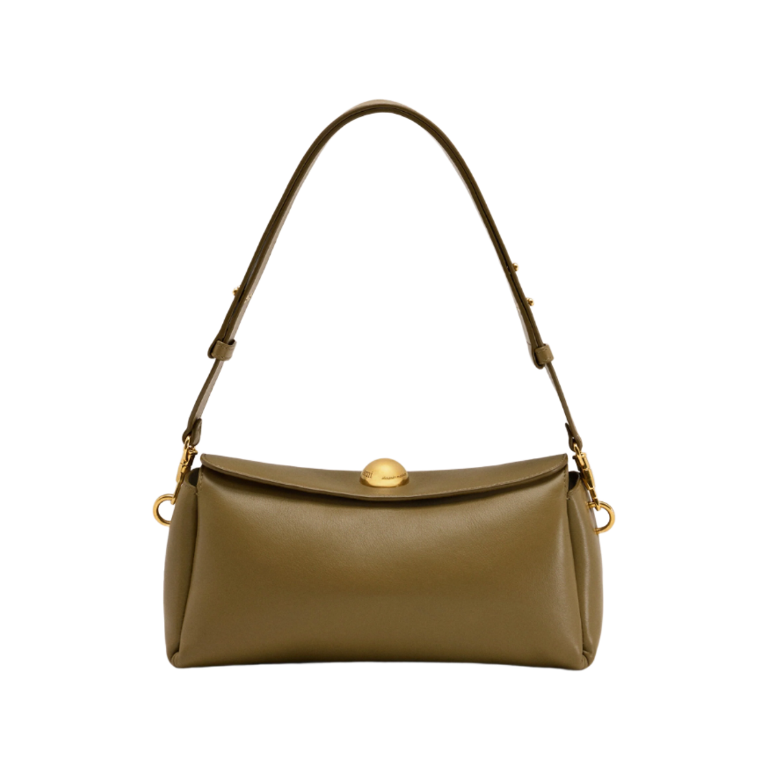 ULL027-AL0103-350 AMI Carousel Bag in Smooth Leather Khaki