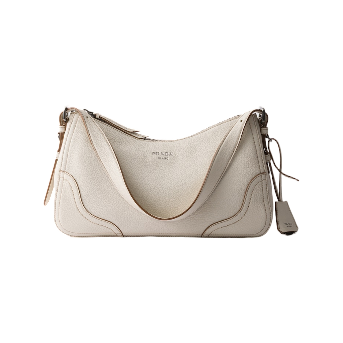 프라다 에이미 라지 레더 숄더백 초크 화이트(Prada Aimee Large Leather Shoulder Bag Chalk White) - 1