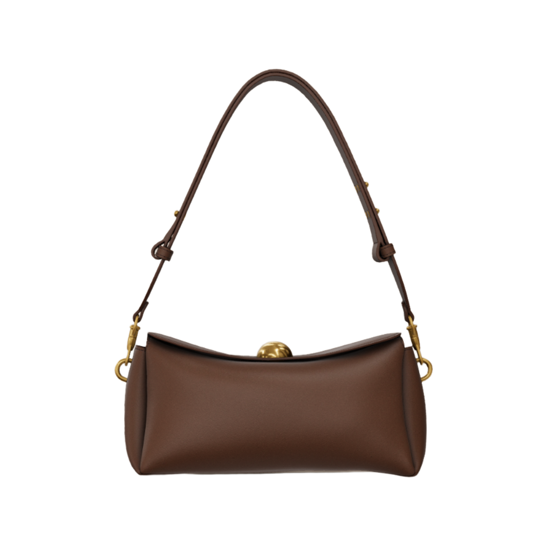 ULL027-AL0103-222 AMI Carousel Bag in Smooth Leather Chocolate