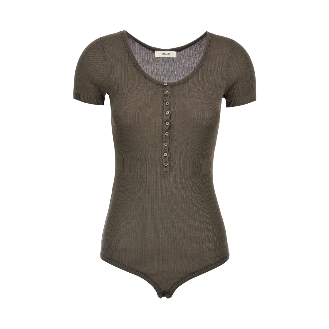 TO1324-LK1017-449 (W) Lemaire V-Neck Bodysuit Dark Brown