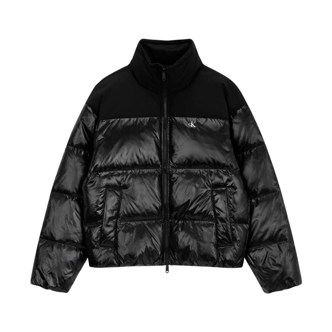 캘빈 클라인 릴렉스핏 숏 블로킹 다운 푸퍼 블랙(Calvin Klein Relaxed Fit Short Blocking Down Puffer Black)