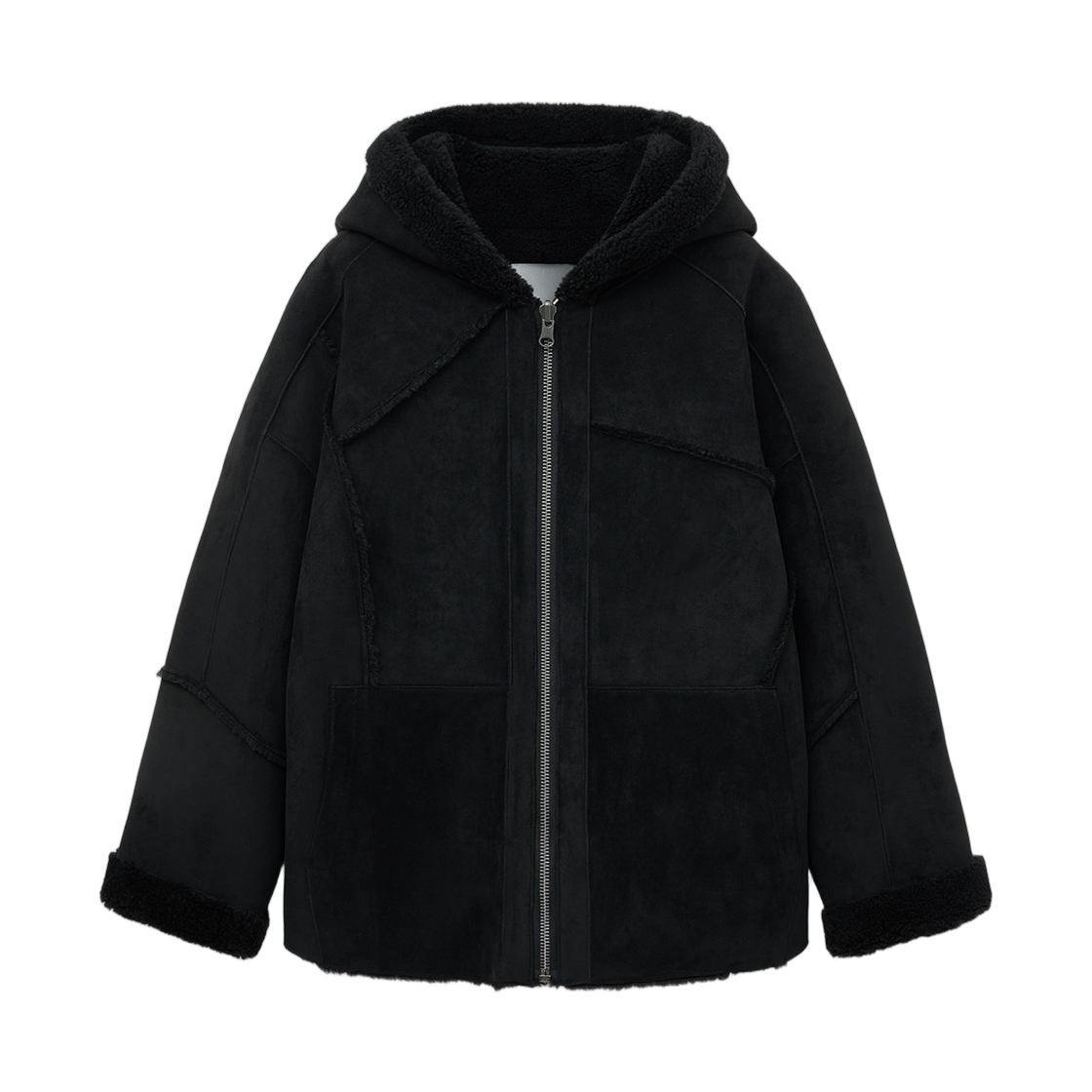 (W) 마뗑킴 리버시블 후디 무스탕 블랙((W) Matin Kim Reversible Hoody Mustang Black) - 1