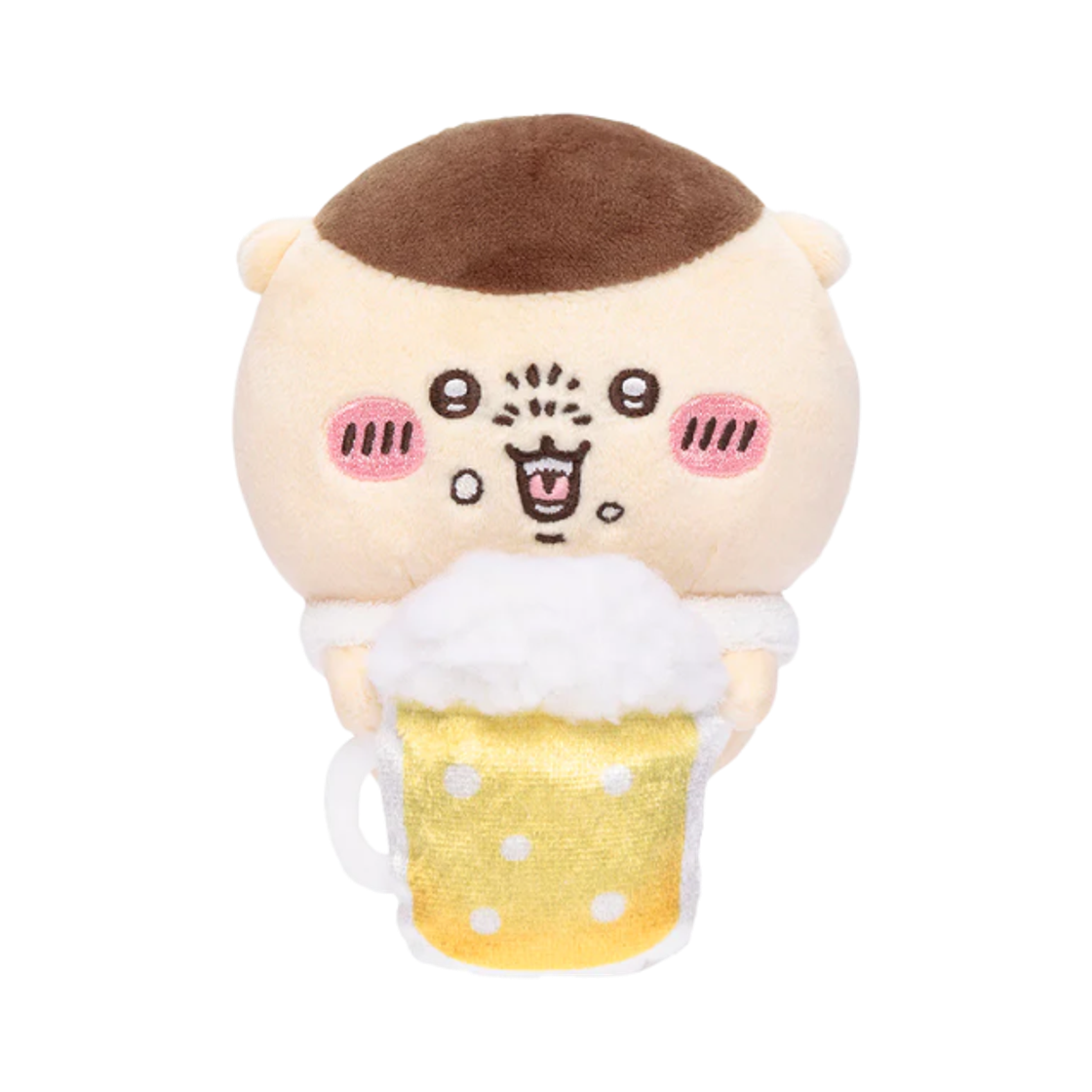 치이카와 데스크톱에서 지켜보는 인형 맥주 마시는 쿠리만쥬(Chiikawa Watching From The Desktop Plush Kurimanju Drinking Beer)