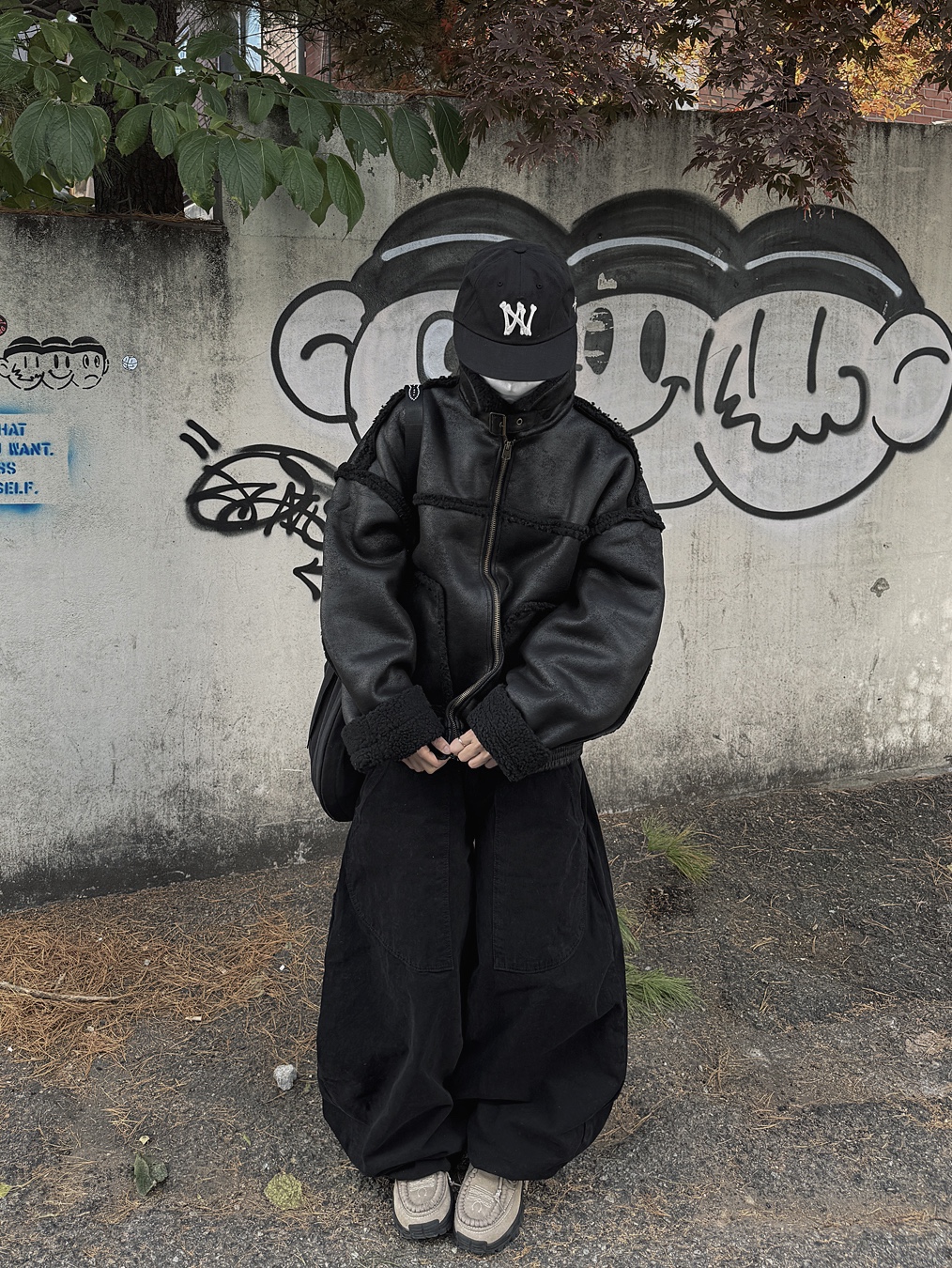 Aoiro 6-Panel Bone A/N Cap Black 착용 스타일 - 2
