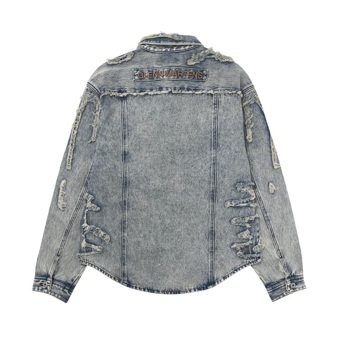 에이치앤엠 x 글렌 마틴스 디스트레스드 룩 데님 셔츠 라이트 데님 블루(H&M x Glenn Martens Distressed Look Denim Shirt Light Denim Blue) - 2
