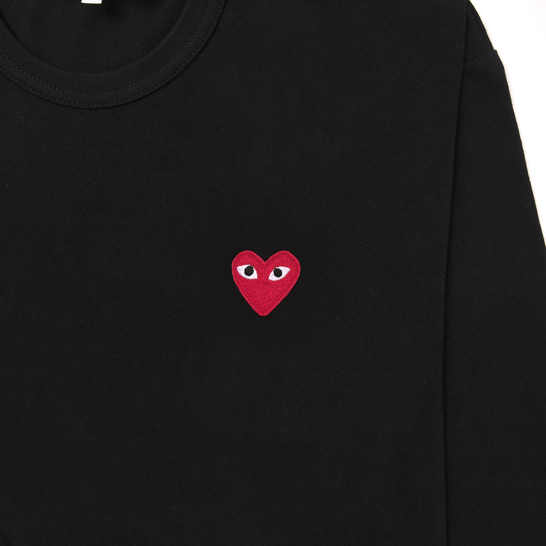 (W) 플레이 꼼데가르송 롱슬리브 티셔츠 블랙((W) Play Comme des Garcons LS T-Shirt Black) - 3