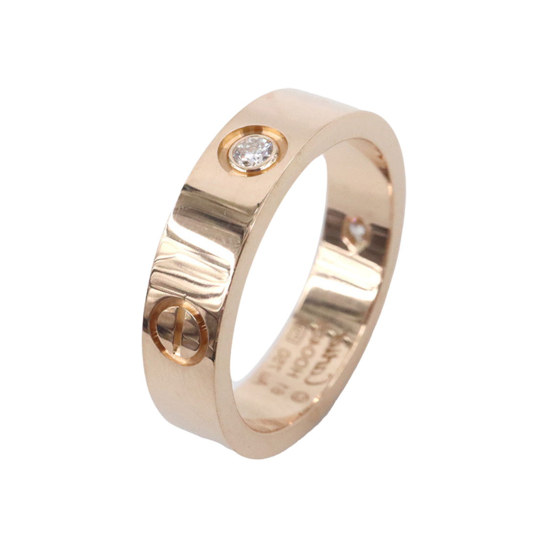 ITKD2FKSQPPD Cartier CRB4087560 18K Pink Gold 3P Diamond Love Ring Wedding Band Size 61