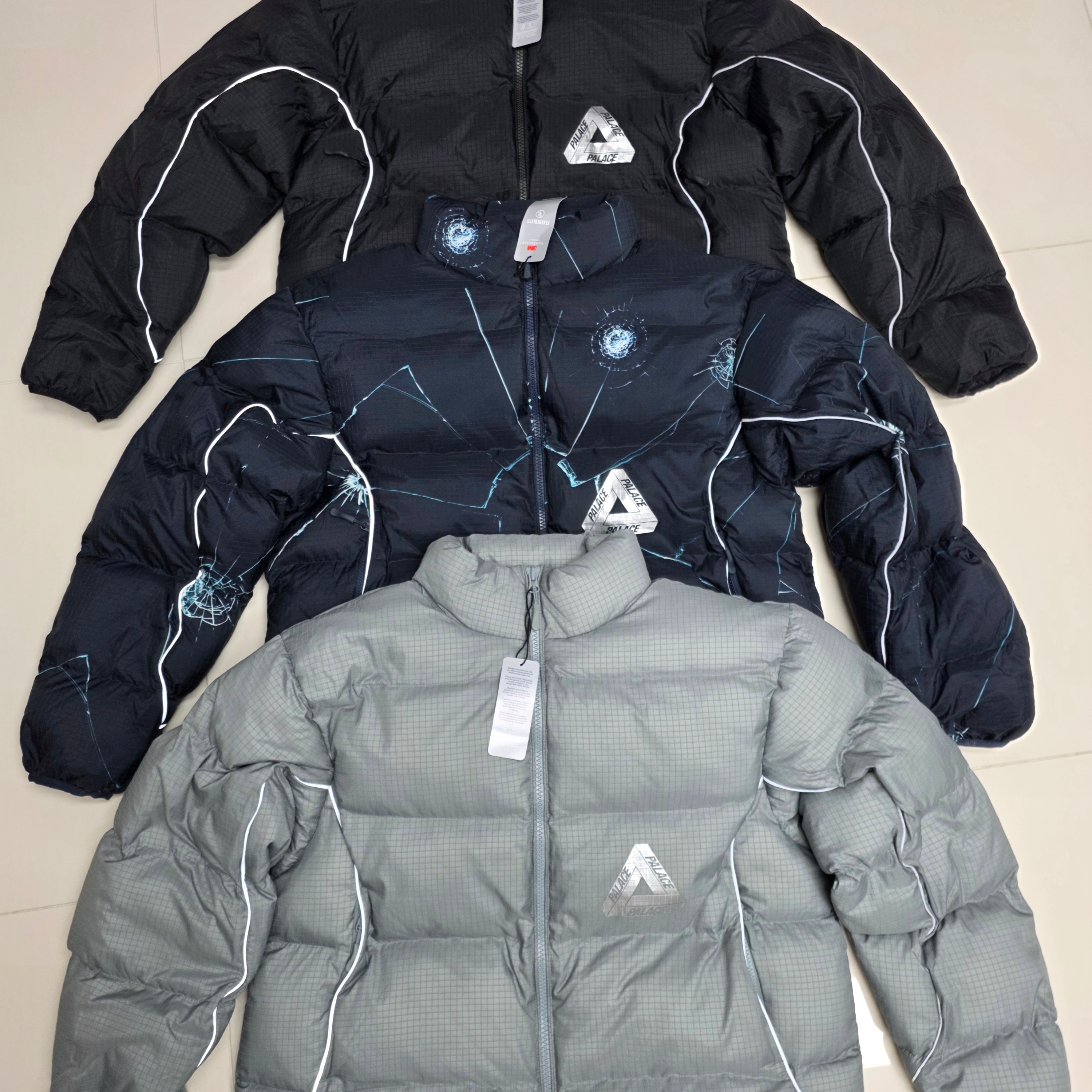 Palace Ripstop Puffa Grey - 25FW, Palace Ripstop Puffa Black - 25FW 착용 스타일
