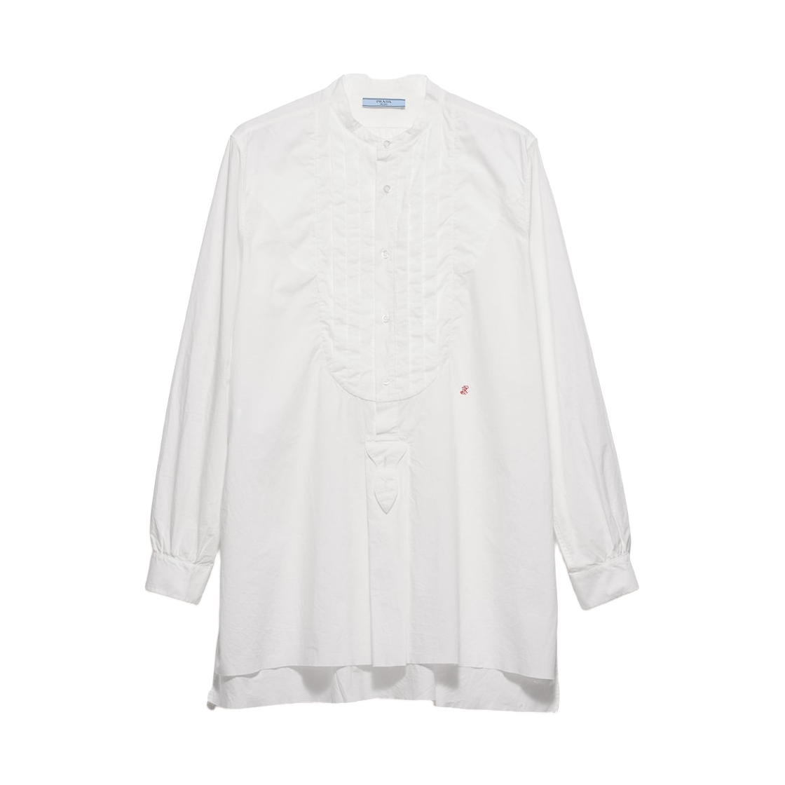 P402JR-18WO-F0009 (W) Prada Embroidered Cotton Shirt White