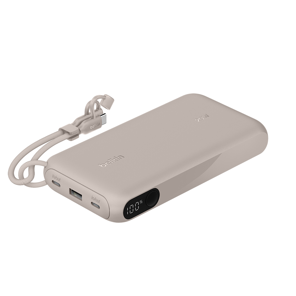 벨킨 20W 20000mAh 디스플레이 고속 충전 보조배터리 BPB028 샌드(Belkin 20W 20000mAh Display Quick charge battery BPB028 Sand)