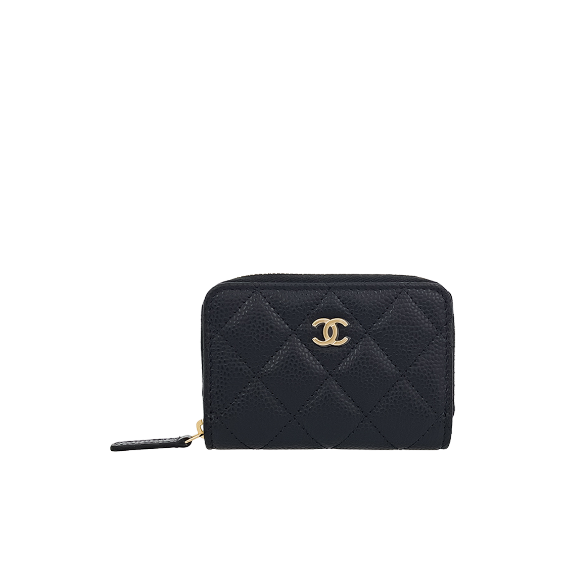 ITFVDUC3352E Chanel Classic Zip Card Holder in Black Caviar with Gold Hardware (5ET1846)