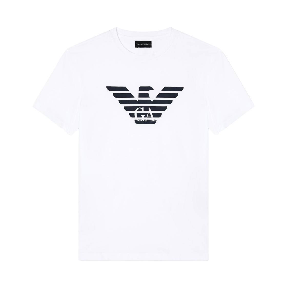8N1TN51JPZZ0147 Emporio Armani Pima Jersey T-Shirt with Logo Print White