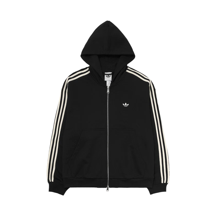 Adidas Adidas 3-Stripes Full-Zip Hoodie Black Cream White - KR Sizing · S