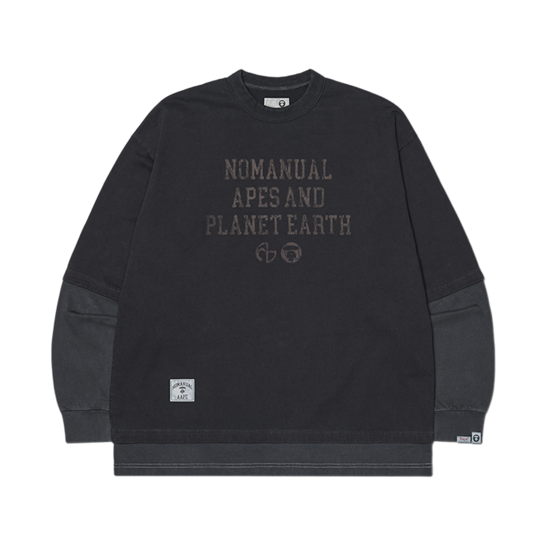 [KREAM 단독] 노매뉴얼 x 에이프 롱 슬리브 티 차콜([KREAM 단독] NOMANUAL x AAPE Long Sleeve Tee Charcoal)