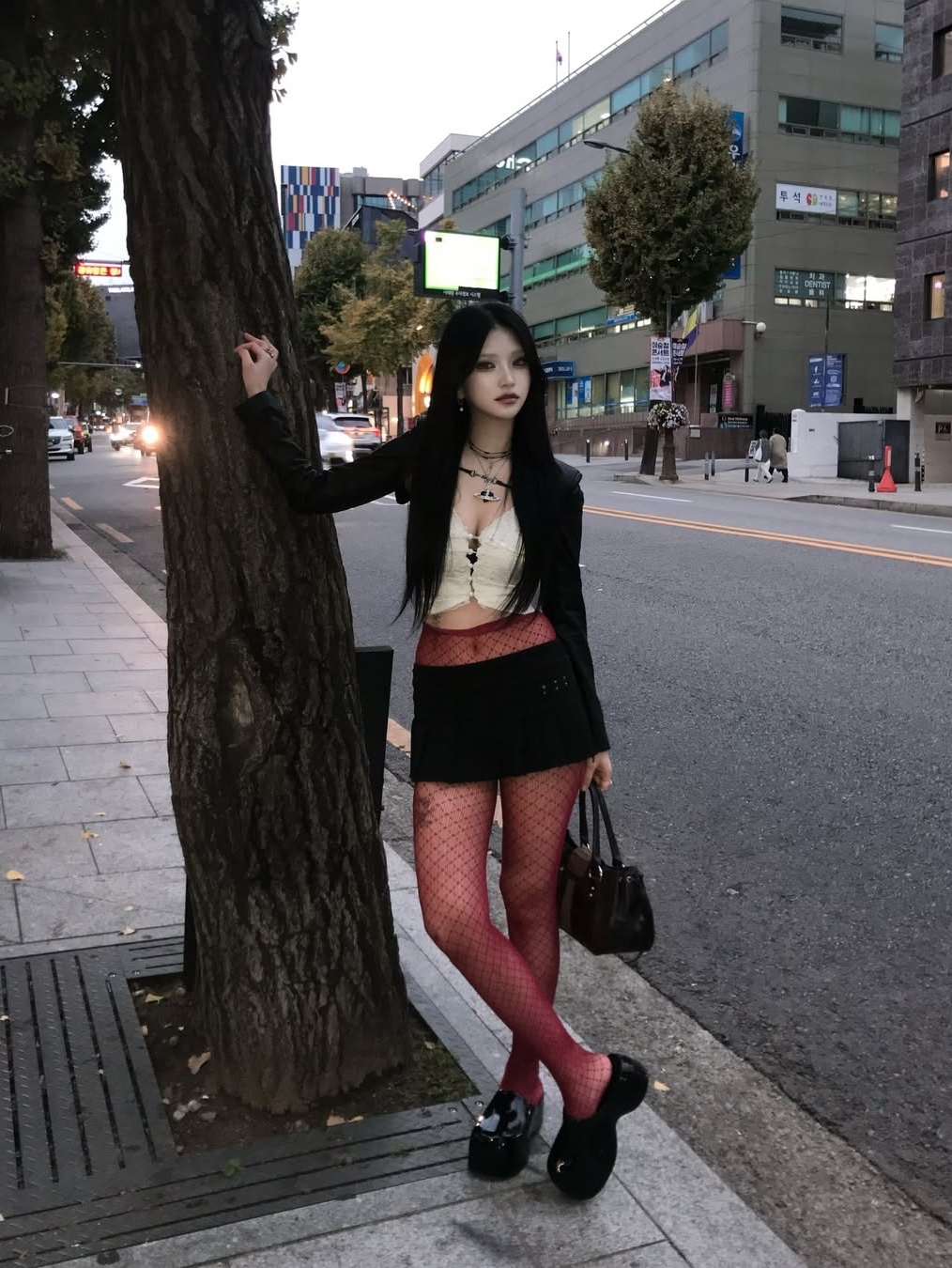 Bonnae Star Rivet Pleated Skort Black, Bonnae Star Rivet Pleated Skort Ivory 착용 스타일