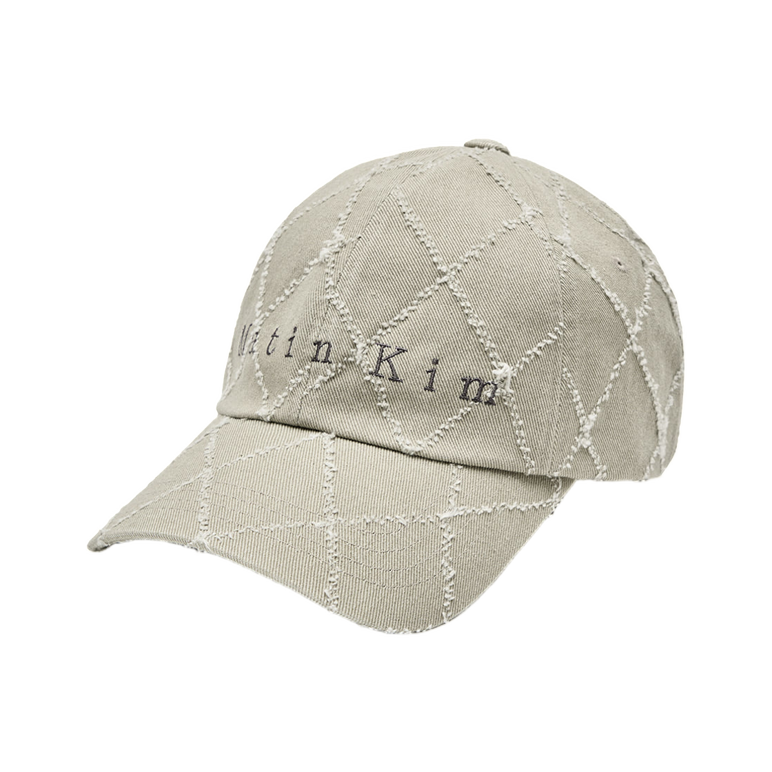 MK259OHT034MLK Matin Kim Matin Typo Quilted Ball Cap Light Khaki