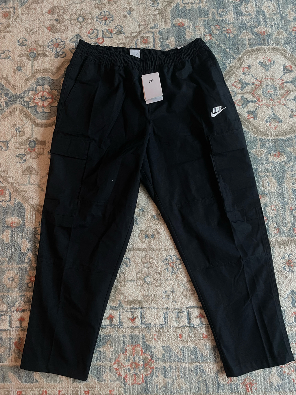Nike Club Woven Cargo Pants Black - Asia 착용 스타일 - 1