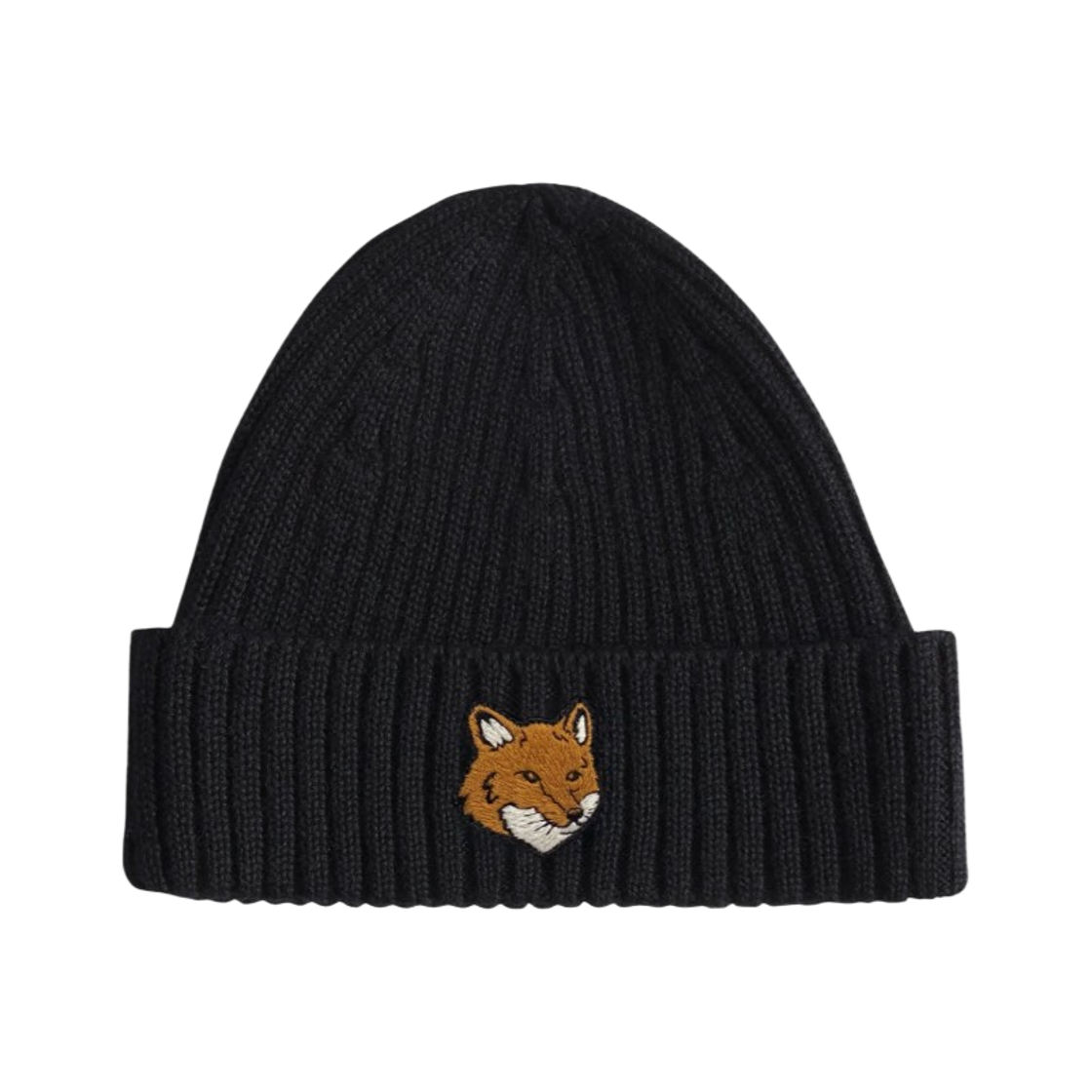 PM06111KT1140-P199 Maison Kitsune Fox Head Beanie Black
