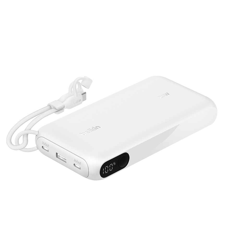 벨킨 20W 20000mAh 디스플레이 고속 충전 보조배터리 BPB028 화이트(Belkin 20W 20000mAh Display Quick charge battery BPB028 White)