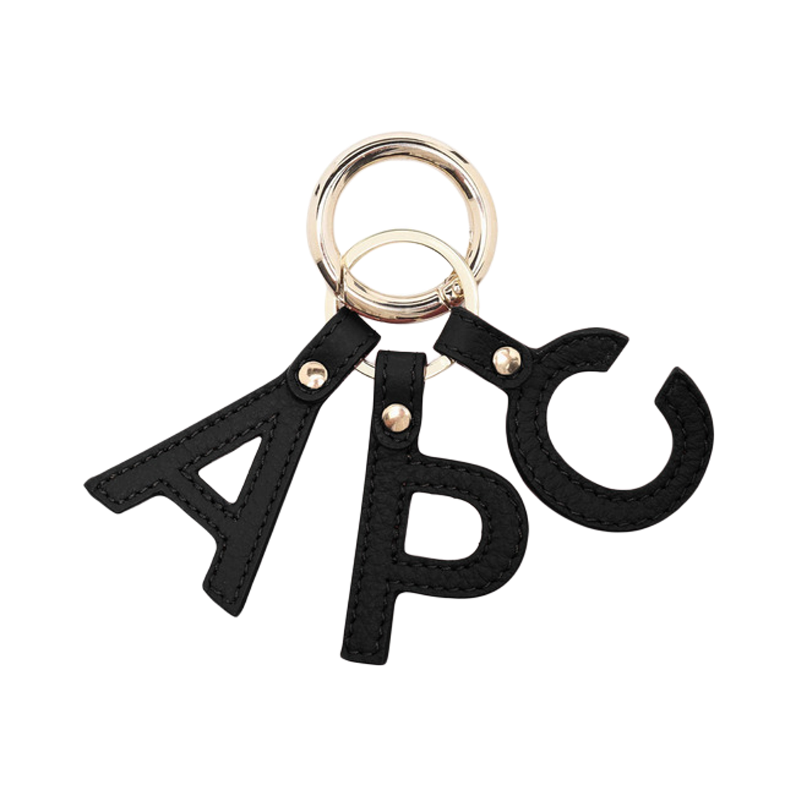 PXAWV-F63656-LZZ A.P.C. Signature Logo Lettres Keyring Black