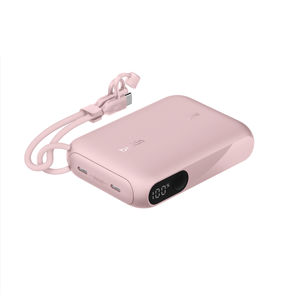 벨킨 20W 10000mAh 디스플레이 고속 충전 보조배터리 BPB027 핑크(Belkin 20W 10000mAh Display Quick charge battery BPB027 Pink)