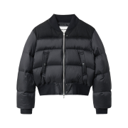 Haleine Cropped Duck Down Bomber Jacket Black (VJ419)