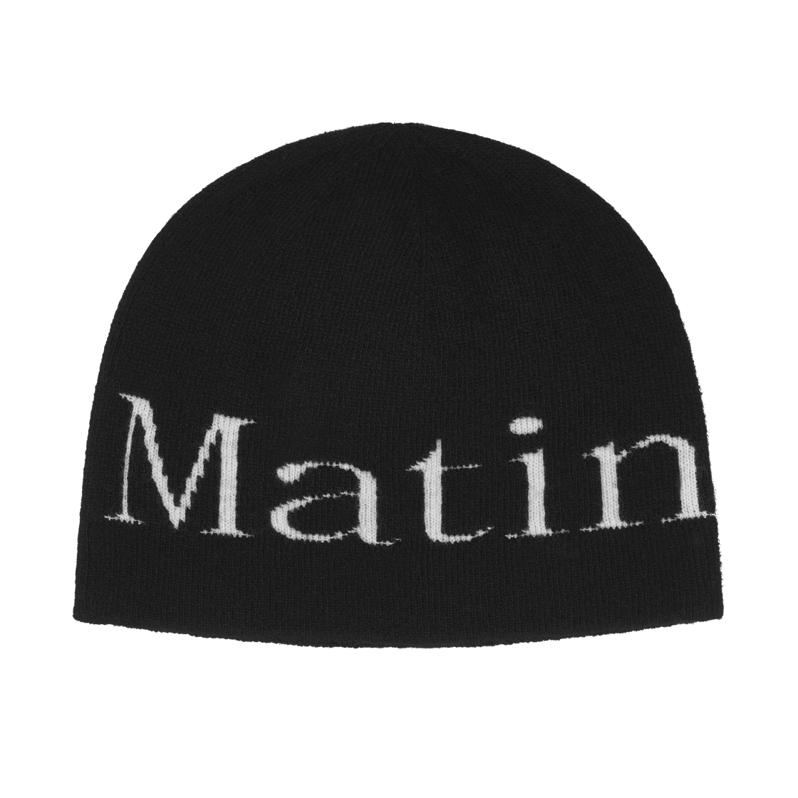 마뗑킴 로고 자카드 숏 비니 블랙(Matin Kim Logo Jacquard Short Beanie Black)