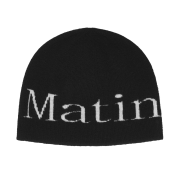 Matin Kim Logo Jacquard Short Beanie Black