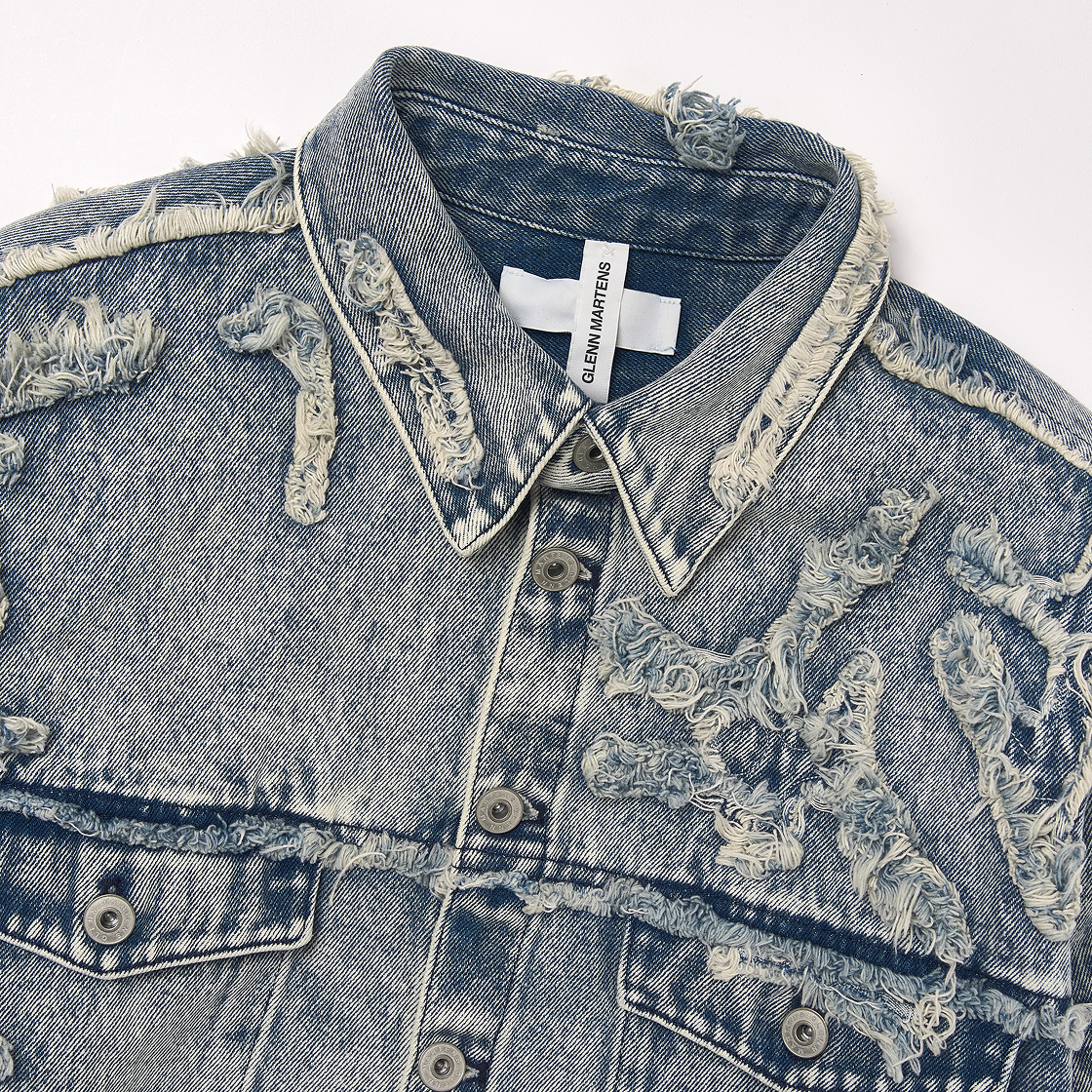 에이치앤엠 x 글렌 마틴스 디스트레스드 룩 데님 셔츠 라이트 데님 블루(H&M x Glenn Martens Distressed Look Denim Shirt Light Denim Blue) - 3