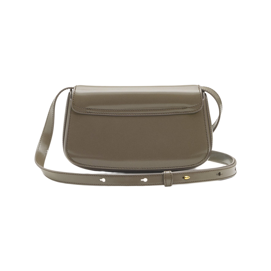 아미 파리 스몰 하트 로고 글레이즈드 레더 스몰 크로스바디백 카본 골드(AMI Paris de Coeur Small Crossbody Bag in Glazed Leather Carbon Gold) - 2